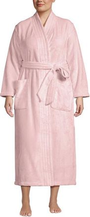 Lands End Cozy Plush Long Wrap Robe in Sea Salt Pink at Nordstrom, Size 2 X