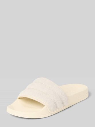 adidas Badeschuhe mit echtem Leder-Besatz Modell ADILETTE NOSHOWER in Beige, Gr&ouml;&szlig;e 40,5