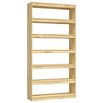 Berkfield Home Book Cabinet/Room Divider 100x30x200 cm Solid Pinewood in Light Brown | Size: 100 x 30 x 200 cm