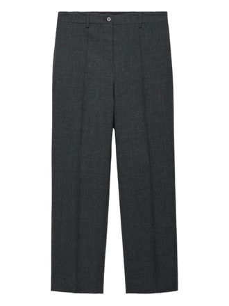 Prada rush-stitch trousers - women - Virgin Wool - 38 - Grey