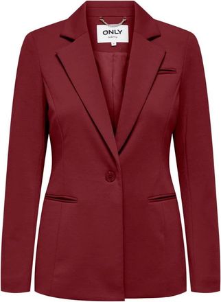 Only Only, Jassen, Dames, Rood, S, Leer, Peach Lang Fit Blazer