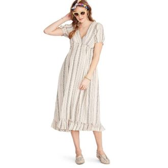 Hatch Womens Amelia Cotton Gauze Maternity Dress In Beige