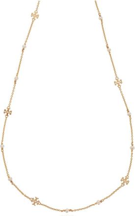 Tory Burch Delicate Kira Pearl Necklace - Dames - Kettingen - Geel - ONE Size - Accessoires