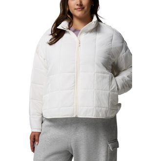 Columbia Sienna Hill Water Repellent Quilted Nylon Jacket in Sea Salt at Nordstrom, Size 1X