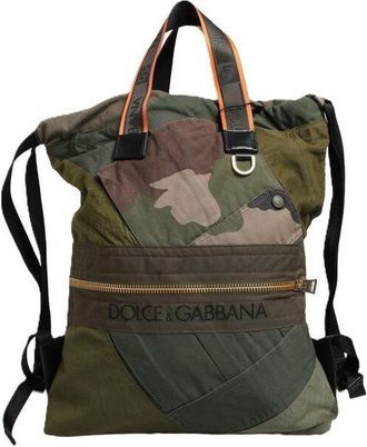 Dolce & Gabbana Dolce & Gabbana Military Green Patchwork Backpack Green