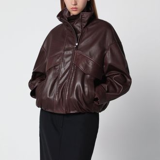 Nour Hammour Bomber Roland marrone ebano in pelle