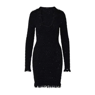 Liu Jo Kleedjes, Dames, Zwart, M, ECS Abito Maglia Fitted