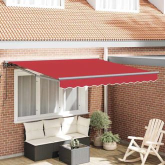 vidaXL Toldo Retr&aacute;ctil Manual Rojo 300x250 Cm Tela Vidaxl