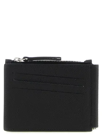 Maison Margiela Leather with Logo Detail Wallet - Black