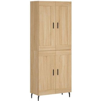 vidaXL Vidaxl - Aparador Alto Madera Contrachapada Color Roble 69,5x34x180 Cm