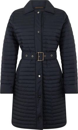 Moorer Brigid Padded Coat - Dames - Jas met riem - Zwart - XS - Leer - Jassen