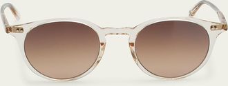 Garrett Leight Mens Clune Sun Keyhole-Bridge Round Sunglasses