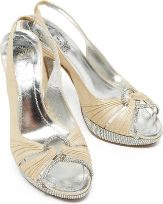 Rene Caovilla Sandali slingback con strass 115mm - Toni neutri