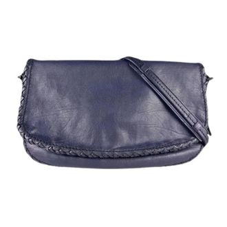 Bottega Veneta Pre-owned Leren Schoudertas - Dames - Pre-owned - Blauw - Maat: ONE Size Leer