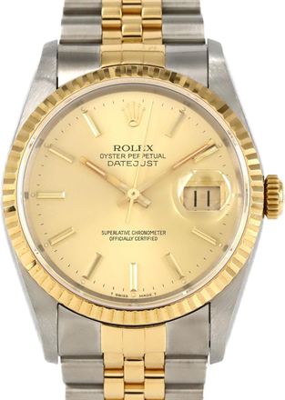Rolex Datejust Stainless Steel yellow Wristwatch (Pre-Owned)