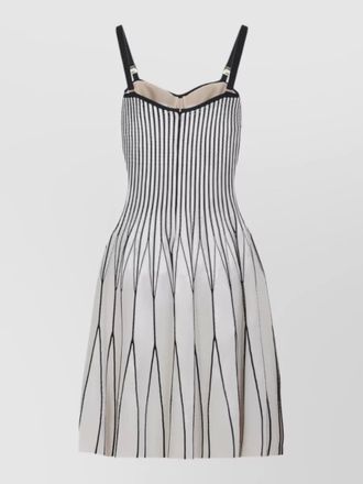 Elisabetta Franchi knit slim-fit sweetheart-neckline strappy flared mini dress