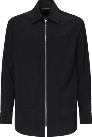 Giuliano Galiano Horse Zip Shirt - Heren - Zomerjassen - Blauw - S - Polyester - Jassen