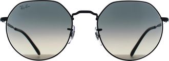 Ray-Ban Round Unisex Polished Black Grey Gradient RB3565 Jack Metal - One Size