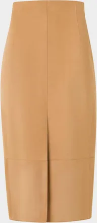 Akris Suede Front Slit Pencil Skirt