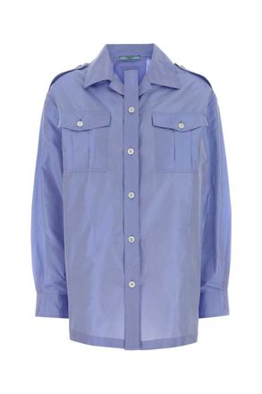 Prada Light Blue Relaxed Solid Shirt