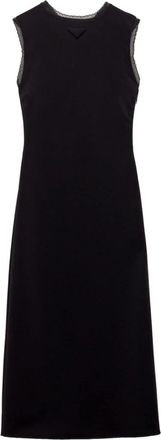 Prada interlock crêpe dress - women - Nylon - 40 - Black