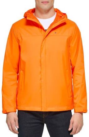 Tommy Hilfiger Hooded Rain Slicker Jacket in Caution Orange at Nordstrom Rack, Size Xxx-Large