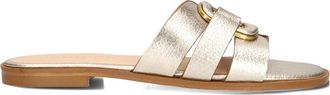 Stefano Lauran Glamoureuze leren slippers voor de zomer - Dames - Sandalen - Geel - 37 EU - Leer - Schoenen