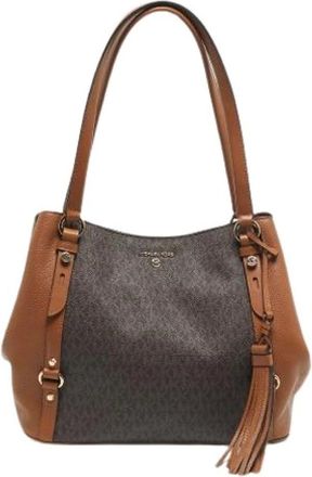 Michael Kors Pre-owned Shoulder Bags, female, Brown, Size: ONE SIZE Pre-owned Canvas Shoulder Bag