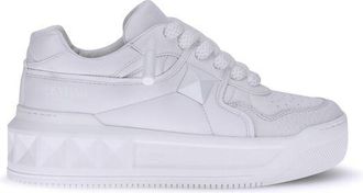 Valentino Garavani Womens One Stud Lowtop Platform Sneaker - White Leather - Size EU 41