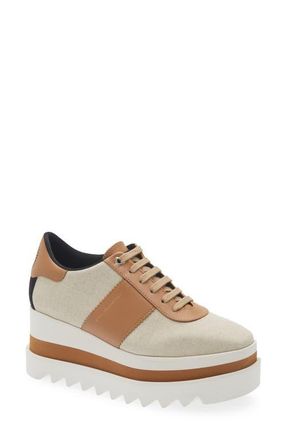 Stella McCartney Sneakelyse Platform Canvas Sneaker in Ecru at Nordstrom, Size 6.5Us