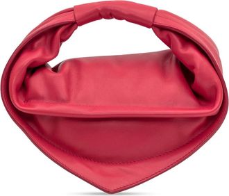 Federico Cina Tassen, Dames, Rood, ONE Size, Rode leren handtas met afneembare band