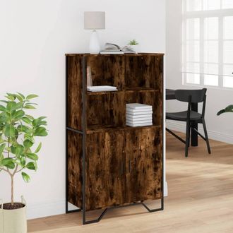 Berkfield Home Highboard Smoked Oak 79.5x35.5x137.5 cm Engineered wood in Brown