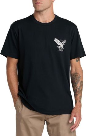 Rvca Soaring Cotton Graphic T-Shirt in Black at Nordstrom, Size Xx-Large