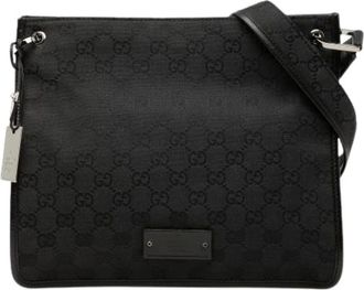 Gucci Pre-owned Cross Body Bags, female, Black, Size: ONE SIZE Pre-owned Vintage Canvas Crossbody Bag