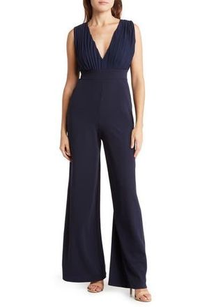 By Design Aster Deep V-Neck Jumpsuit in Navy Blazer at Nordstrom Rack, Size X-Small