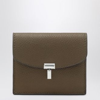 Toteme Taupe grained-leather T-lock card holder