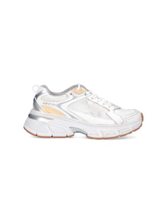 Golden Goose White Lightstar Leather Mesh Chunky Sneakers