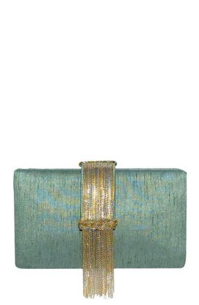 Simitri Fringe Clutch in Sage at Nordstrom