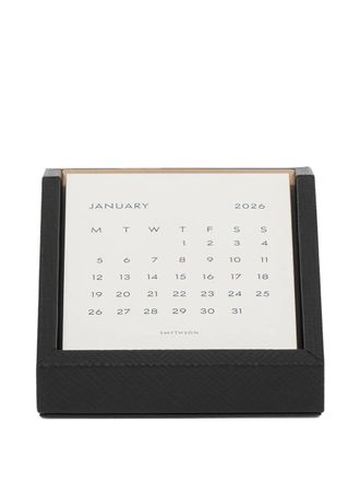 Smythson Calendario Panama da tavolo in pelle - Nero