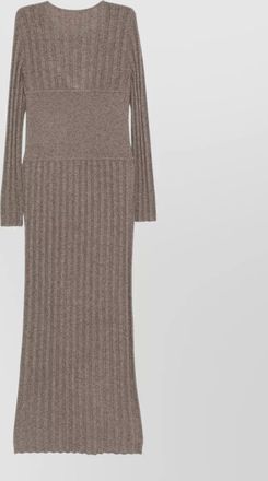 Lisa Yang cashmere knitted long-sleeve crewneck maxi dress