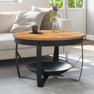 vidaXL Mesa De Centro De Madera Maciza De Acacia &Oslash;68x43 Cm Vidaxl