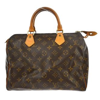 Louis Vuitton Speedy Handbag Monogram Canvas Brown Canvas Handbag (Pre-Owned)