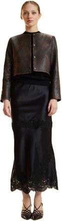 Cynthia Rowley Leather Jacket in Brown at Nordstrom, Size X-Small