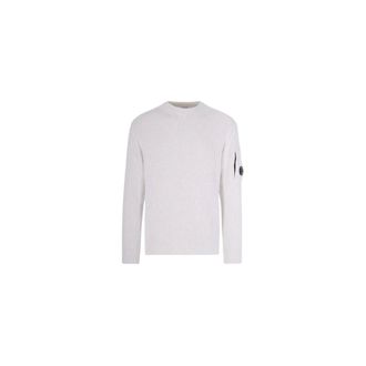 C.P. Company C.p. Company - Fleece Knit Lens Crewneck - Heren - Truien - Wit - Maat: M Fleece