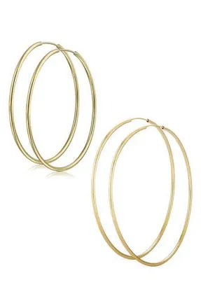 Bling Jewelry Set of 2 Minimalist Hoop Earrings in Gold at Nordstrom Rack