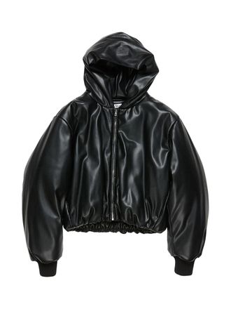 Acne Studios Hooded Faux Leather Jacket - Black