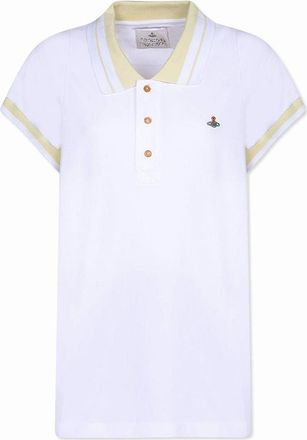 Vivienne Westwood Mens Mens Vivienne Westwood White & Yellow Striped Polo Shirt - Size: 36