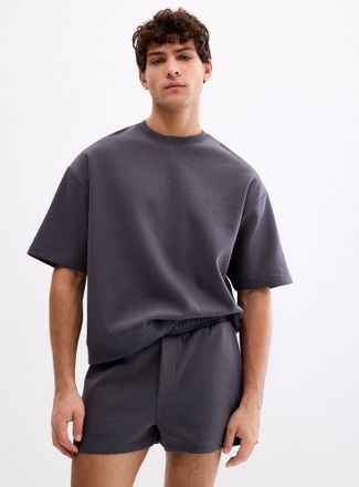 Le 31 Mens Structured jersey short-sleeve sweatshirt Oversized fit