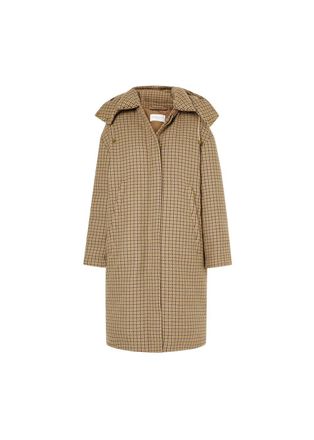 Michael Kors Collection hooded checked wool down parka Size M