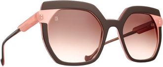 Caroline Abram Green Niva Acetate Square Sunglasses